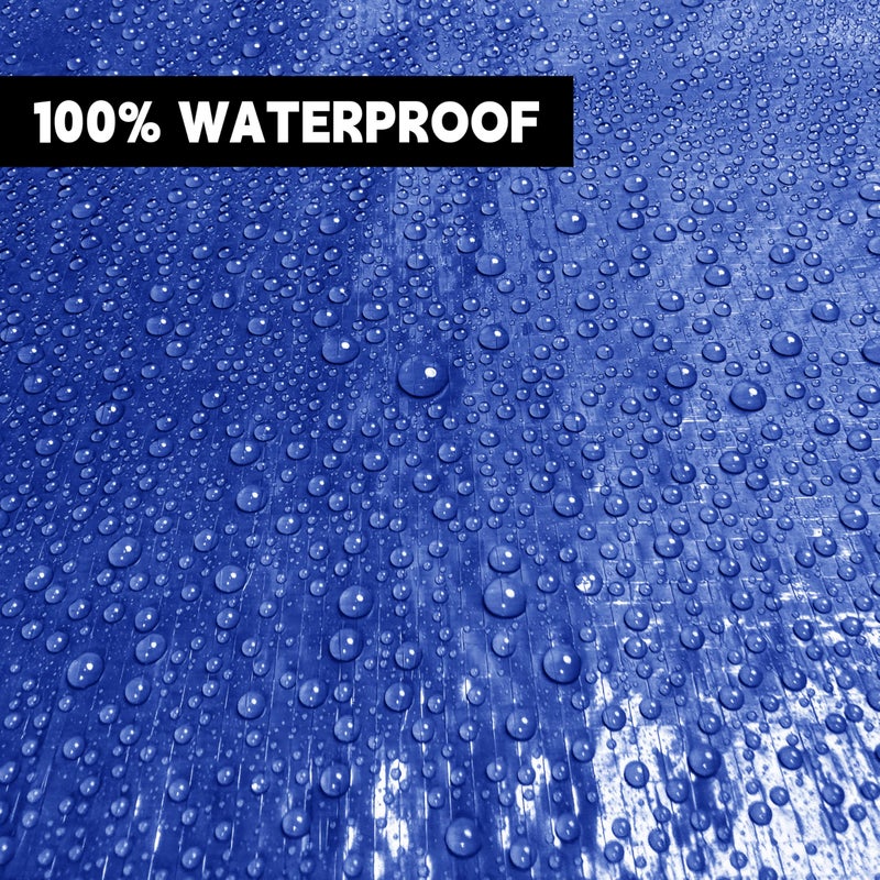 MVPNET Tarp 10x10 ft (4-Pack) 100% Waterproof Uv Resistant High Durability Multipurpose 5mil Blue Tarp for Covering Courtyards, Cars, Camping, Gardens, Pet Nests -by MVPNET - Image 3
